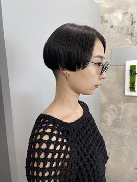 ソワネ 表参道(soigne) 表参道酸性ストレートパーマ艶髪ショートベージュアッシュ40代