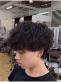 波巻きパーマ/波巻きスパイラル/ウルフ/ツーブロック/メンズ/柏