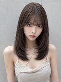 ナチュラルセミロングレイヤー小顔見せカット☆