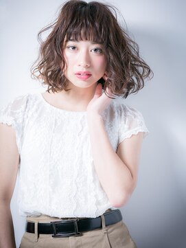 カバーヘアアンドスパ ブリス 浦和(COVER HAIR&SPA bliss) 無造作カールオン眉アシンメトリー小顔ボブw浦和20代30代40代