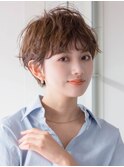 マッシュショート 大人可愛い うる艶髪 暖色系カラー 30代40代