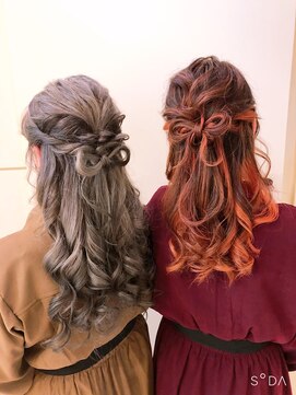 ヘアメイク ジェイエム ハーフアップ&リボン