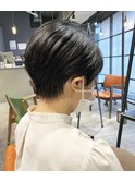 大人美人ワンカール小顔補正立体カットうるツヤ艶感前髪ショート