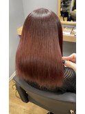 濃厚レッドブラウン。#ツヤ髪