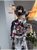 卒業式、成人式ヘアセット（ツインお団子）