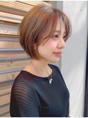 似合わせショートカット×マロンベージュ