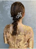 【編み下ろしヘアアレンジ】ヘアセット/渋谷/タッセルボブ/眉毛