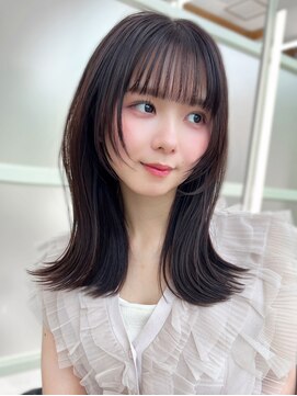 アフロートフクオカ(AFLOAT FUKUOKA) 【AFLOAT福岡】小顔前髪ありひし形レイヤーカット