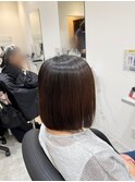 縮毛矯正でまとまるボブ