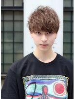 ネイビー(NAVY)&nbsp;ソフトツーブロックミルクティーアッシュ フェザーマッシュ