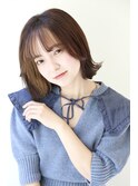 10代・20代【大人可愛い前髪あり外はねボブ×インナーカラー】