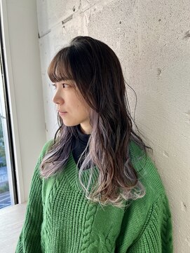 ヘアーワークス ヘルム 渋谷店(HAIR WORKS HELM) [HELM渋谷]抜け感デザインカラー×ロングヘアー