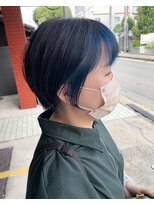 ディードットログ 大和西大寺店(D.Log)&nbsp;インナーカラー　ブルー　コンパクトショート　大和西大寺