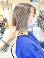 リーフ 王寺店(LEAF≠)&nbsp;大人可愛いパツっとボブ×インナーカラー、グレージュカラー