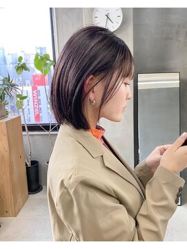 テトヘアー(teto hair) 切りっぱなしボブ　ハイライト　ラベンダーブラウン