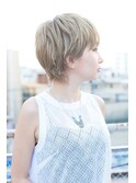 大人可愛いココアベージュグレージュカラーボブウルフ黒髪幡ヶ谷