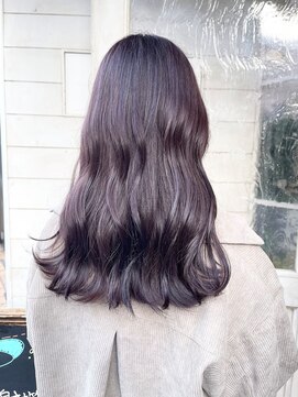 アミュレ(Amule) 大人気ラベンダーグレージュ色持ち良いカラーセミロング