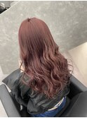 ピンクブラウン ピンクアッシュ ダブルカラー 黒髪