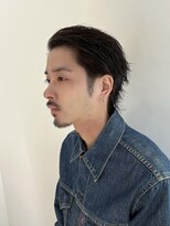 メンズカット オールバック 無造作パーマ