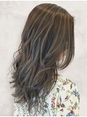 大人美人サーフスタイルベージュハイライトロング