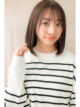 カバーヘア イヴ 戸頭店(COVER HAIR EVE) 透けバングシルキーベージュ姫カット大人ボブZ戸頭20代30代40代