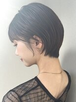 ノラ ギンザ(NORA GINZA)&nbsp;丸みショートマッシュコンパクト黒髪ベージュショート前髪あり