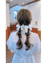 ディール D-R ツインあみおろし/結婚式ヘア/ヘアアレンジ/あみおろし/