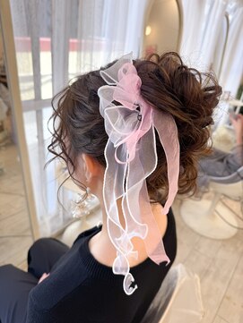 ヘアメイクアンドセットサロン リッコ(Hair make&set salon Ricco) ゆるふわお団子　お呼ばれヘア