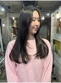 【上田】ロングレイヤーカット顔周りレイヤー地毛風ストレート