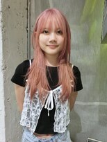 ノラ シブヤ(NORA)&nbsp;ピンクベージュピレンジピンクカラーハッシュカットハイレイヤー