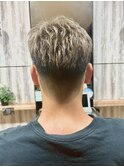 男らしさ重視クラシックヘア メンズWカラー×フェード バーバー