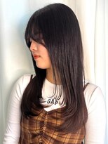 ヘアメイク ミチ 富田店(HAIRMAKE MICHI)&nbsp;韓国風 顔まわりレイヤー ロング 内巻き 小顔効果 艶カラー