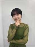 小顔ひし形 レイヤーカット 透明感カラー