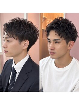 FIGARO MEN'S -UMEDA-【メンズアイブロウ/眉毛/ブリーチ/メンズカット/パーマ】の写真/ビジネスに差がつく清潔感！大阪梅田にて女性スタイリストがヘアスタイルを提案する◎