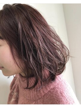 アリーズ シブヤ(ALLYS shibuya) ミディアムボブ レイヤーボブ ピンクブラウン