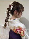 着物ヘア紐アレンジスタイル