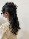 ふわふわハーフアップ