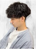 ツイストパーマ波巻きスパイラルパーマツーブロック難波心斎橋