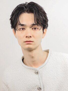 オーシャントーキョー 原宿(OCEAN TOKYO) 韓国ヘアカルマパーマコンマバングセンターパート黒髪ニュアンス