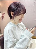 *滝田*似合わせショートカットラベンダーブラウンワインレッド