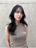 艶感ブルーブラック×韓国レイヤーカット