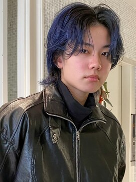 ラパンセヴェールメンズ 栄(LA PENSEE VERT MEN'S) メンズミディアムウルフ×ねもくらブルーカラー