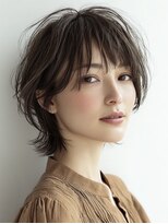 ハーツ(Heart's)&nbsp;白髪ぼかし脱白髪染め似合わせショートボブ40代50代60代