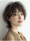 白髪ぼかし脱白髪染め似合わせショートボブ40代50代60代