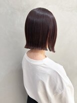 UN1QUE 髪質改善 仙台本町&nbsp;外ハネぷつっとボブ×暖色系ツヤカラー/ピンクブラウン