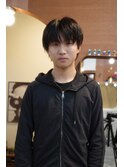 マッシュウルフ韓国ヘアセンターパートコンマバング眉毛カット