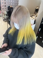 ジェンダーヘア(GENDER hair)&nbsp;シルバーベージュ×レモンイエロー　Q4
