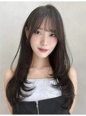似合わせカットサイドバングセミディうるツヤ20代30代40代◎