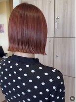デフィ 都南店(defi)&nbsp;鮮やかな暖色オレンジレッド×切りっぱなしミニボブ