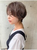【石田勇士郎】アッシュブラウン毛先パーマハンサムショート